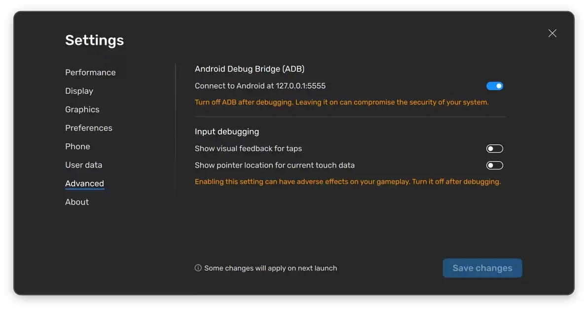 BlueStacks Air ADB 设置